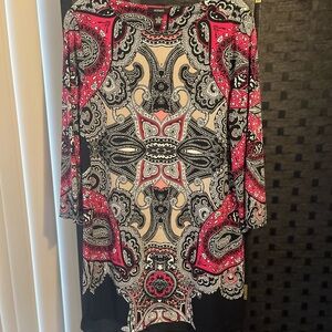 Alfani Black and Pink Paisley Top